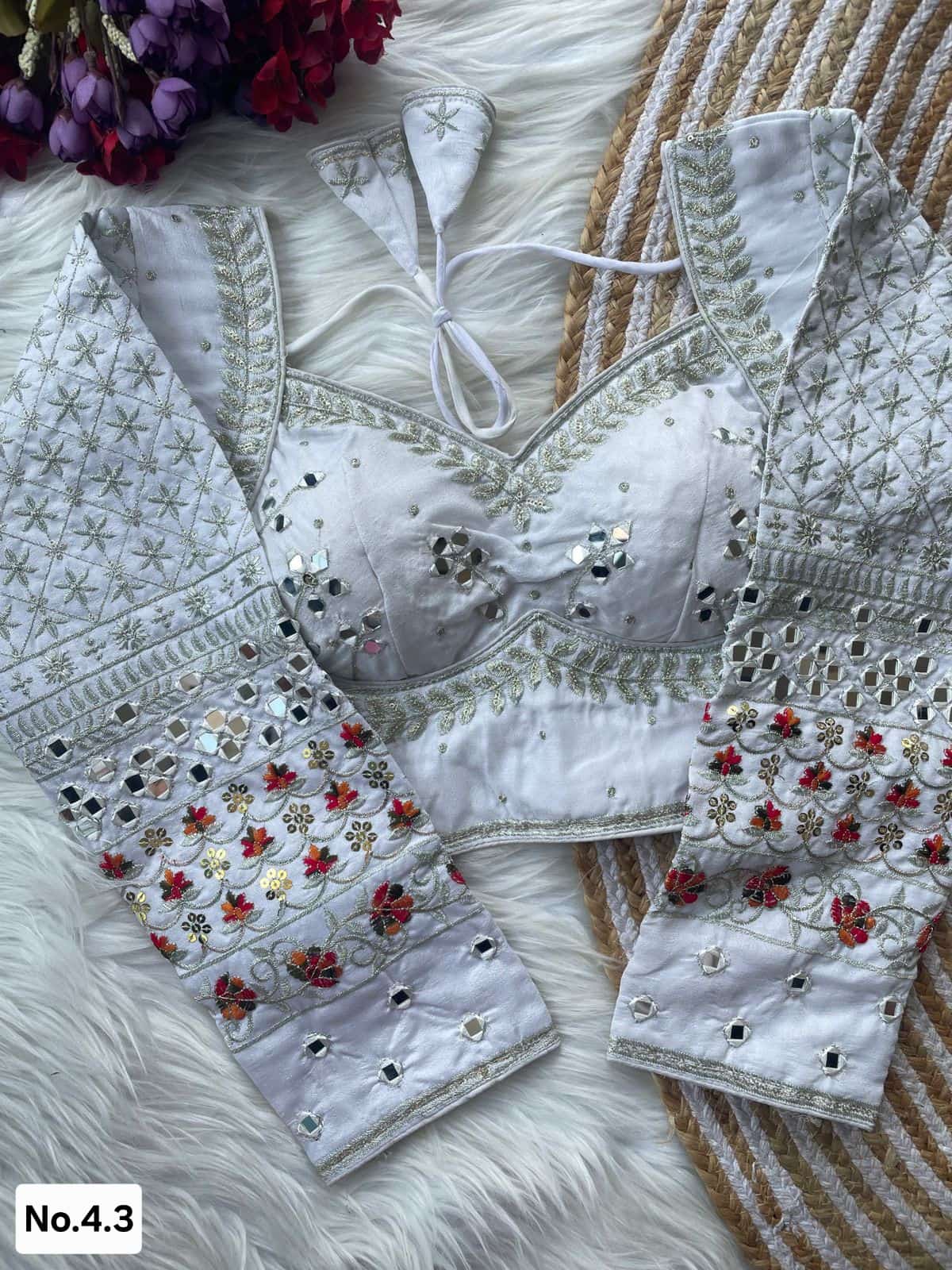 READY TO WEAR STITCHED BLOUSE - PERFECT FOR SAREE AND LEHENGA - WHITE