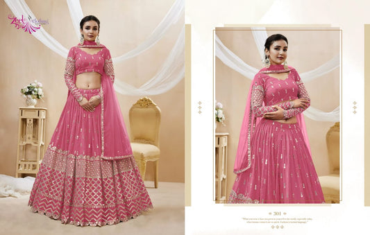 READY TO WEAR HEAVY PARTY WEAR LEHENGA - PINK