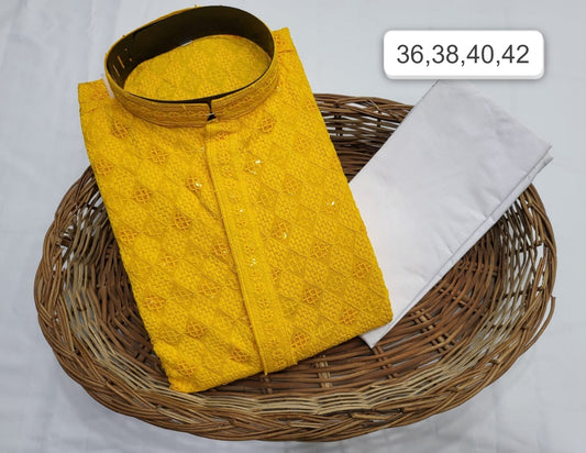 MEN’S KURTA PYJAMA EMBROIDERY SEQUENCE WORK
