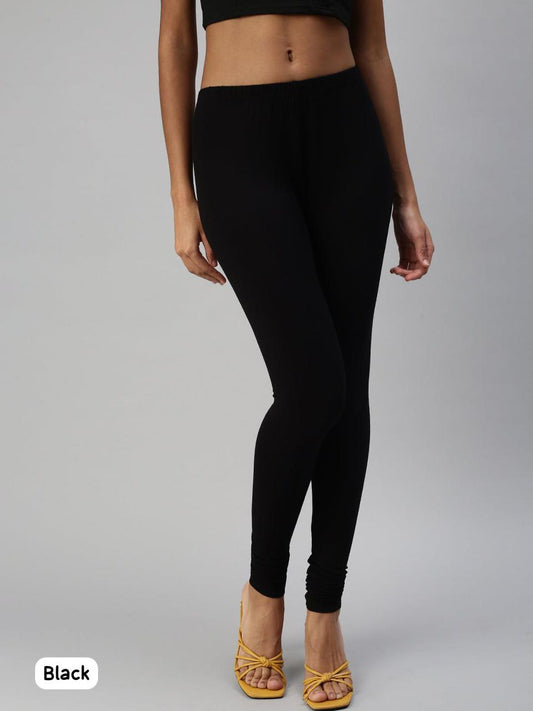 COMFORT CHURIDAR LEGGINS - BLACK