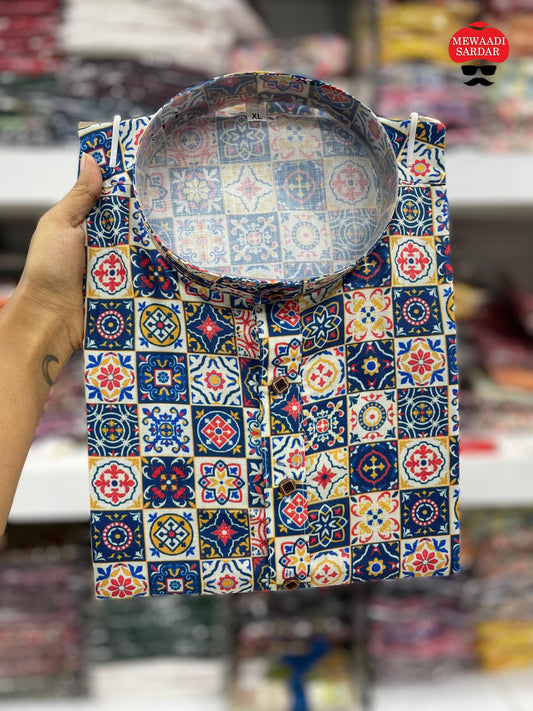 MEN’S KURTA PYJAMA DIGITAL PRINTED