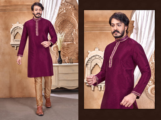 MEN’S KURTA PYJAMA WITH EMBROIDERY WORK