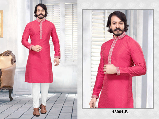 MEN’S KURTA PYJAMA WITH EMBROIDERY WORK
