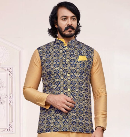 MEN’S STYLISH JACQUARD KOTI (JACKET) FOR KURTA PYJAMA