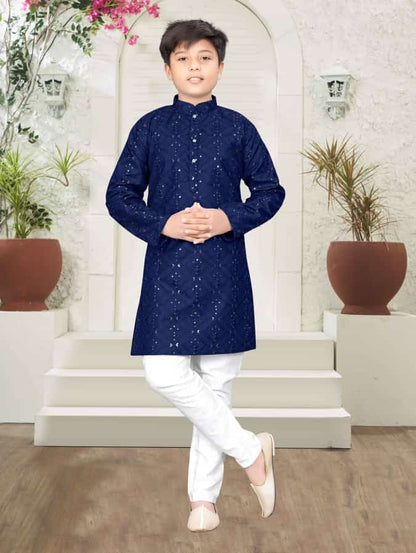 KID’S FANCY KURTA PYJAMA WITH EMBROIDERY WORK SEQUENCE