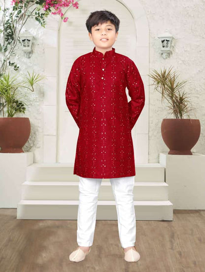 KID’S FANCY KURTA PYJAMA WITH EMBROIDERY WORK SEQUENCE