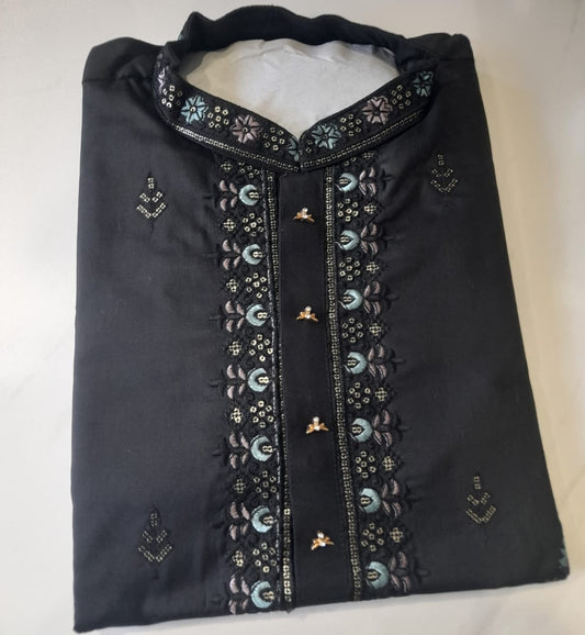 HEAVY SILK EMBROIDERY WORK STYLE KURTA PYJAMA