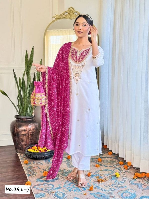 DESIGNER BSY VISCOSE SEQUENCE CODING EMBROIDERY TOP BOTTOM WITH DUPPATTA - READY TO WEAR