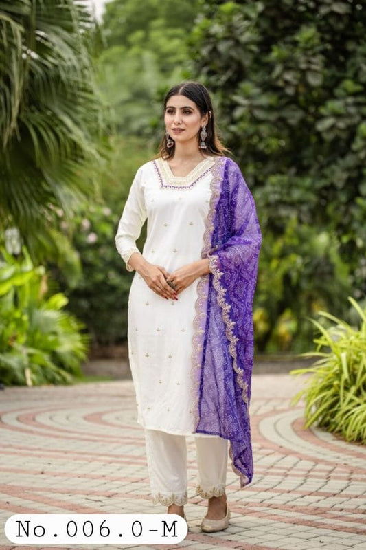 DESIGNER ROMAN SILK SEQUENCE EMBROIDERY WORK TOP BOTTOM WITH DUPPATTA - READY TO WEAR