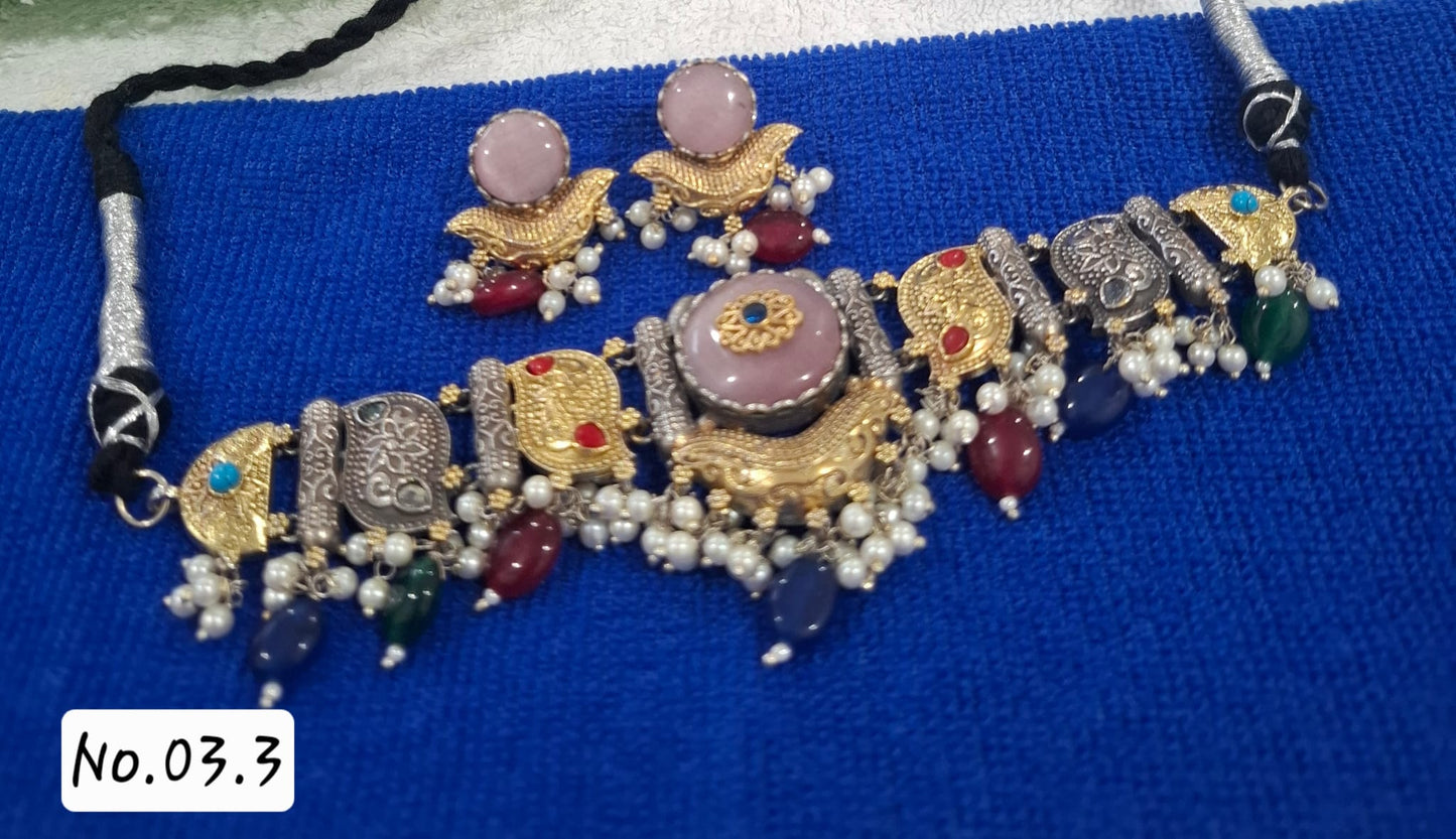 BEAUTIFUL FUSION CHOKAR NECKLACE