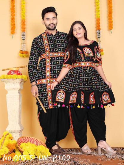 WOMEN DHOTI STYLE KURTI AND DHOTI - COTTON - SIZE L