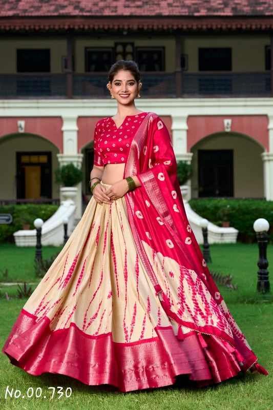 SILK READY TO WEAR LEHENGA - PINK