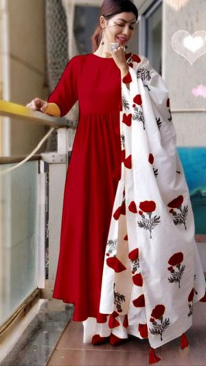 CASUAL WEAR KURTI PALLAZZO AND DUPPATTA