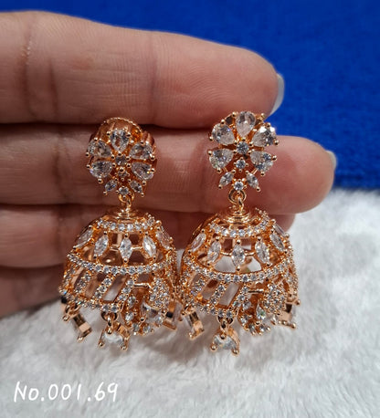 UNIQUE STATEMENT EARRING JHUMKI - ROSE GOLD