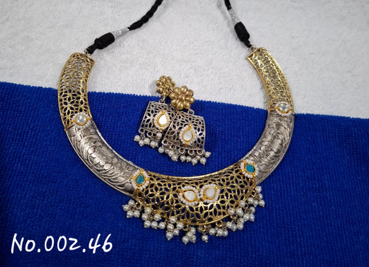 DESIGNER TRENDY FUSION ANTIQUE NECKLACE WITH EARRING