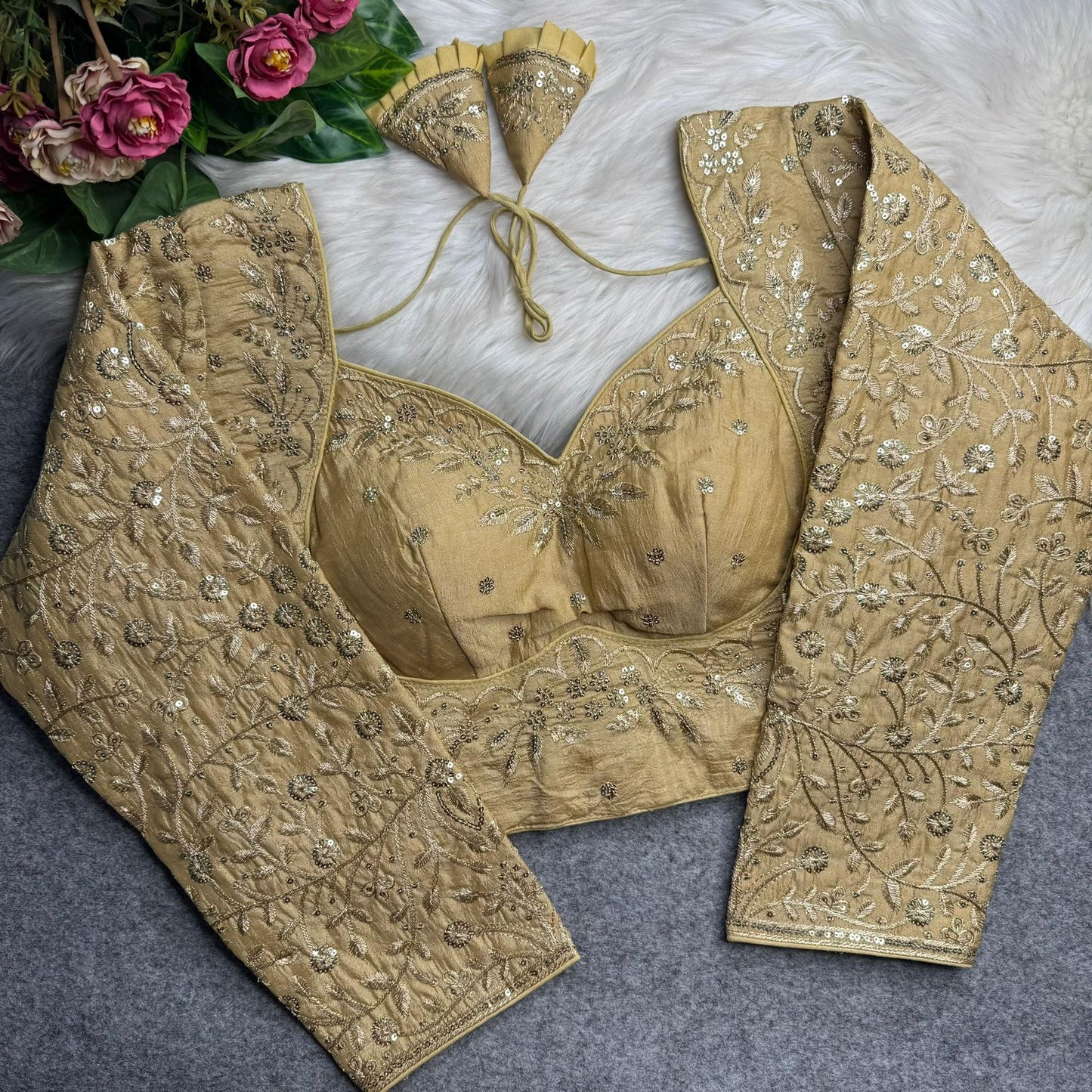 READY TO WEAR STITCHED BLOUSE - GOLD