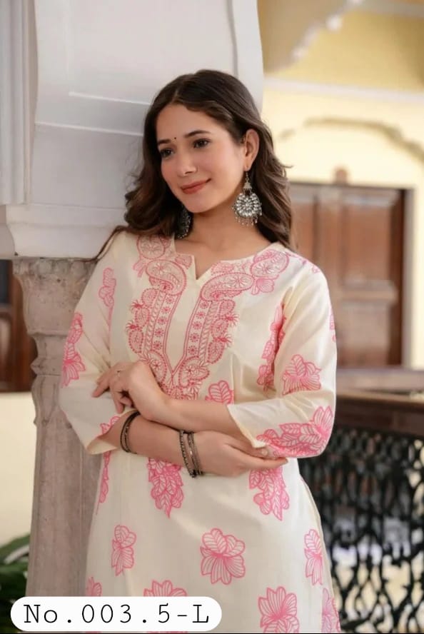 NEW ARRIVAL POLY RAYON EMBROIDERY AND PRINT WORK KURTI