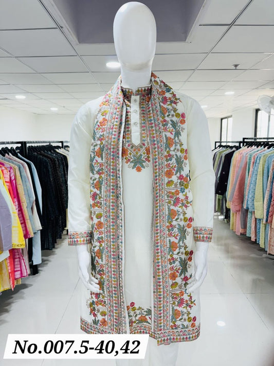MEN’S KURTA PANT WITH DUPATTA - SLIM FIT