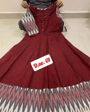 COTTON STRIP GOWN