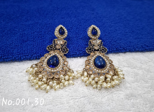 UNIQUE STATEMENT EARRING - ROYAL BLUE