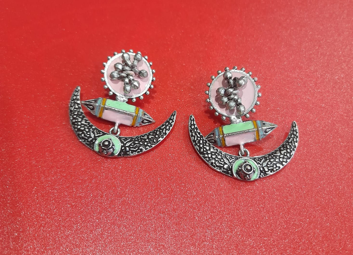 STATEMENT GERMAN SILVER EARRING