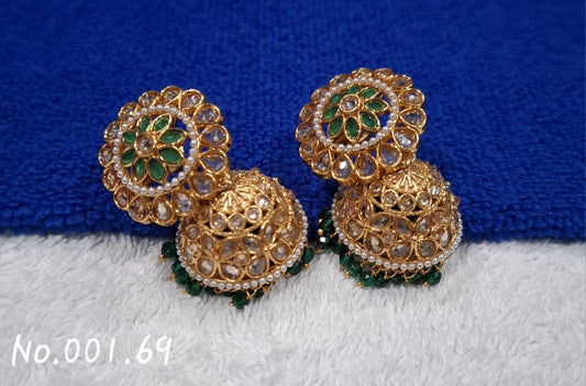 STATEMENT PARTY WEAR AQUA JHUMKI EARRING