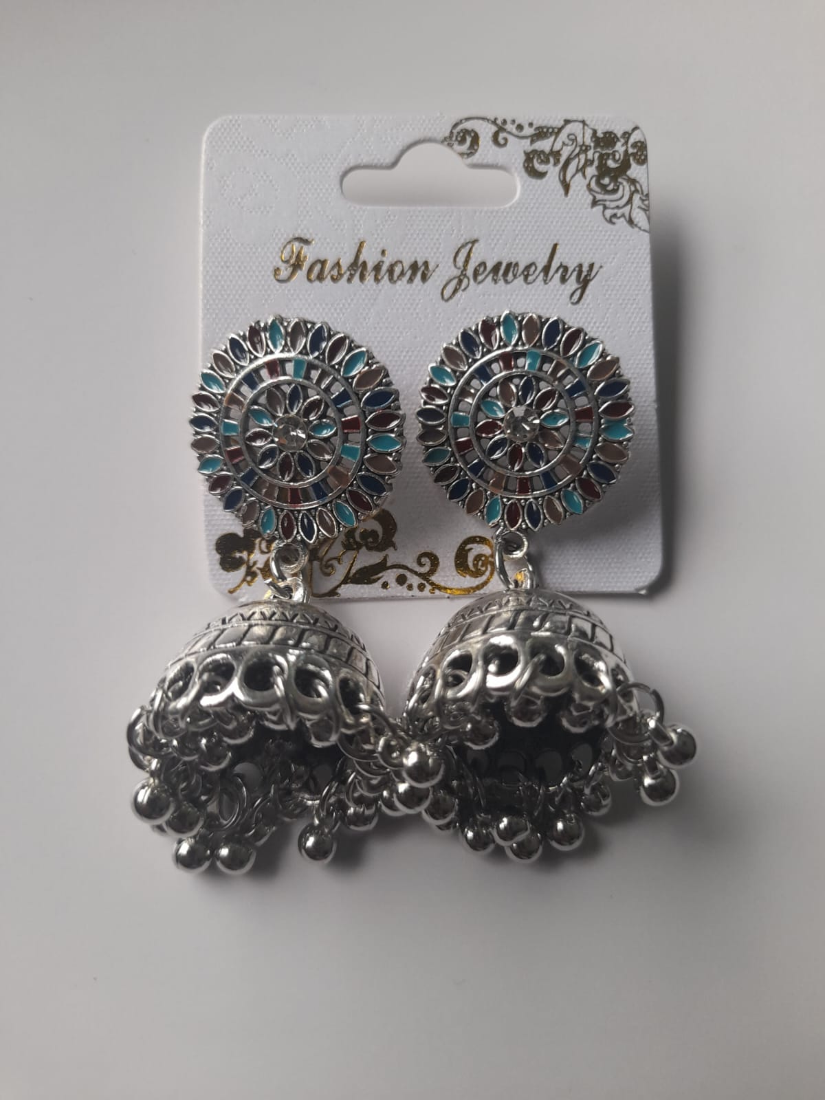 OXIDISED JHUMKI EARRING