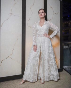 DESIGNER PARTY WEAR WHITE SHARARA
