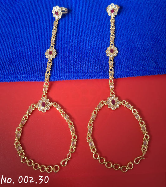 ADJUSTABLE KUNDAN HIGH BRASS HAND PHOOL - 2.4 to 2.8