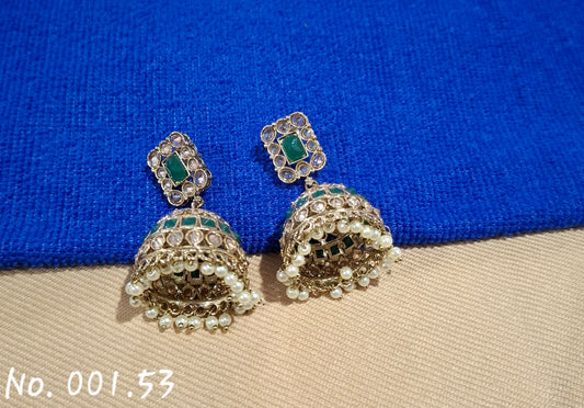 BEAUTIFUL JHUMKI EARRING - GREEN