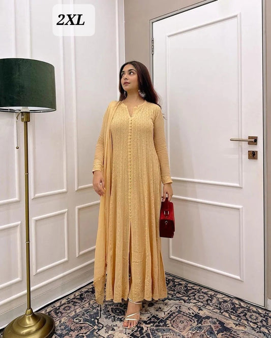 DESIGNER GEORGETTE EMBROIDERY TOP BOTTOM WITH DUPPATTA
