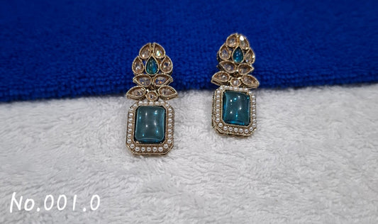 STATEMENT PARTY WEAR AQUA EARRING