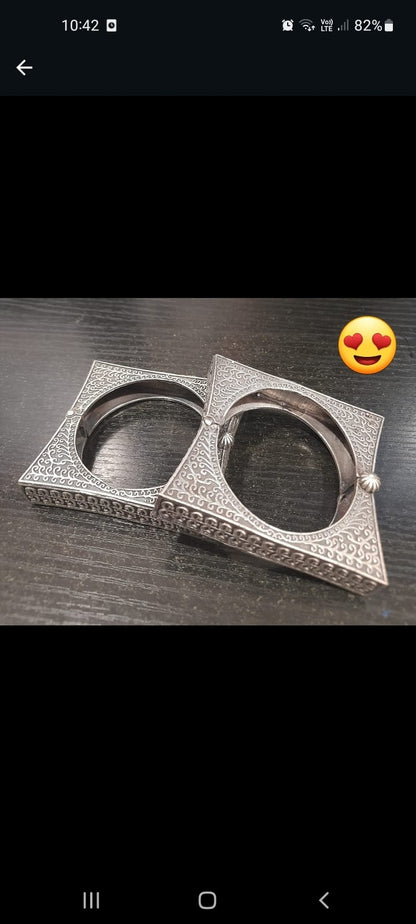 EVERGREEN OXIDISED SQUARE KADA - $25 EACH