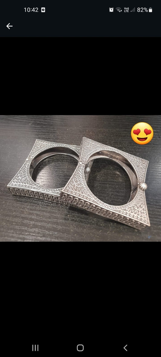 EVERGREEN OXIDISED SQUARE KADA - $25 EACH