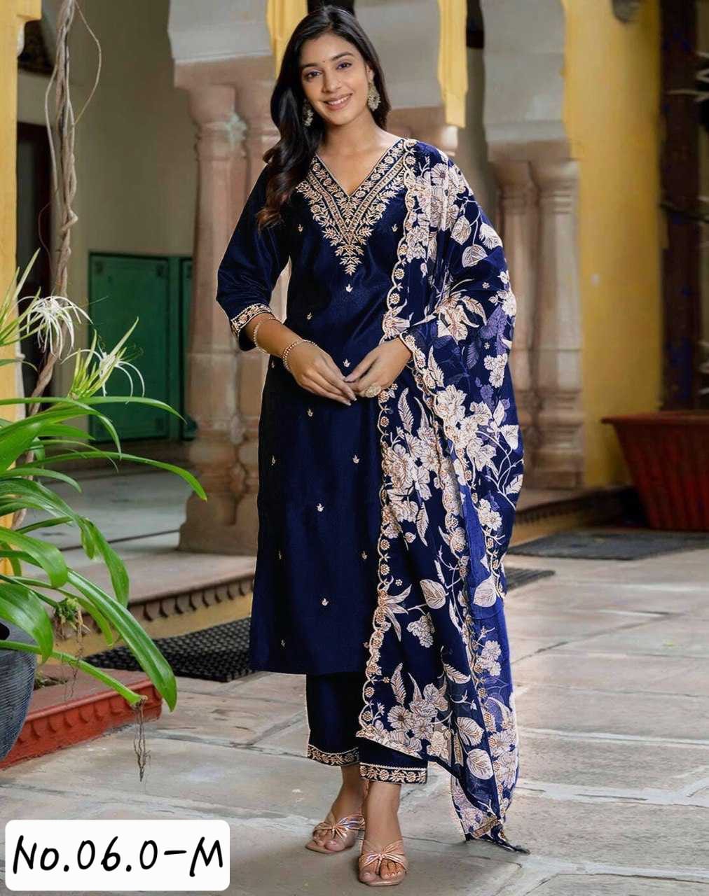 TRENDY SALWAR KAMEEZ SUIT - NAVY BLUE