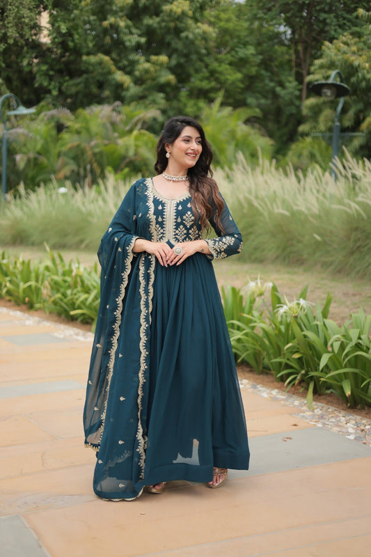 BEAUTIFUL ATTRACTIVE SEQUINS GOWN WITH DUPATTA