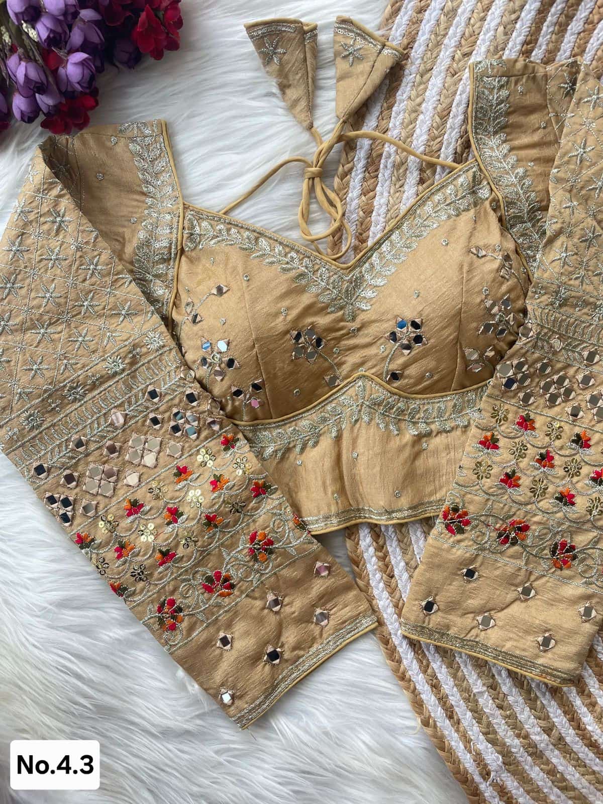 READY TO WEAR STITCHED BLOUSE - PERFECT FOR SAREE AND LEHENGA - GOLDEN