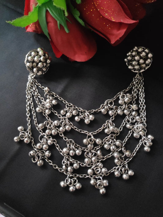 OXIDISED BIG GUNGROO HAIR PIN - HEAD PIECE